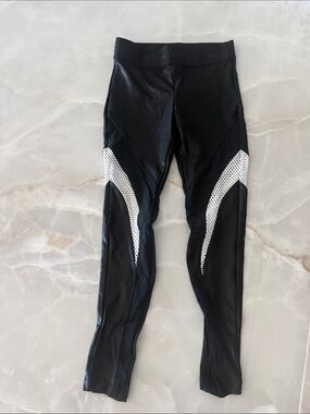 Koral Black Leggings with White Mesh Curved Panels